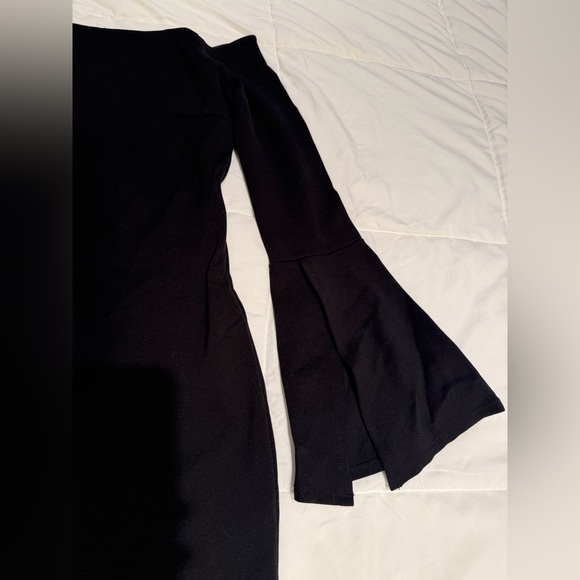 Lulus Black Bell Sleeve Off the Shoulder Mini Party Dress Size S - Picture 2 of 7